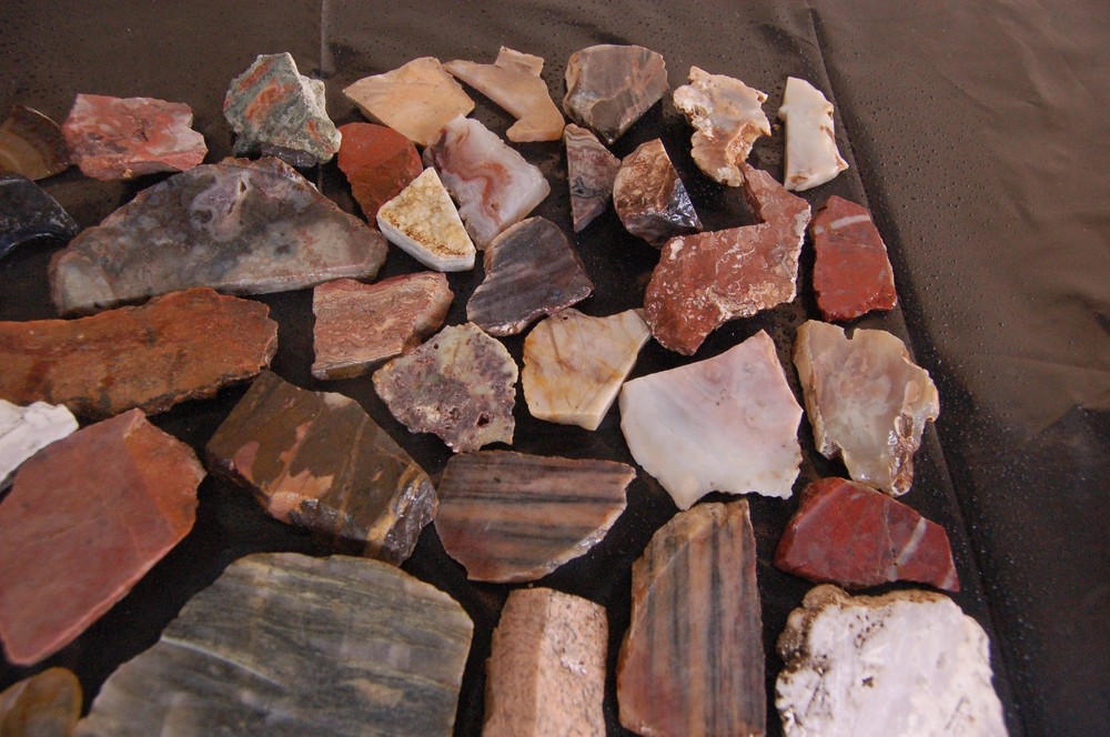 Miscellaneous Jasper, Agate, Calcite Onyx Slabs End Cuts Ect.