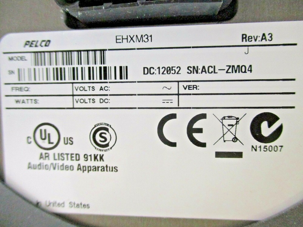 PELCO, EHXM31, FIXED MOUNT ENCLOSURE WITH WIPER , SURPLUS