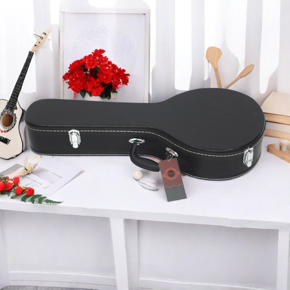A-Style Black Mandolin Hard Shell Case With Microgroove, Mandoline Hard Case