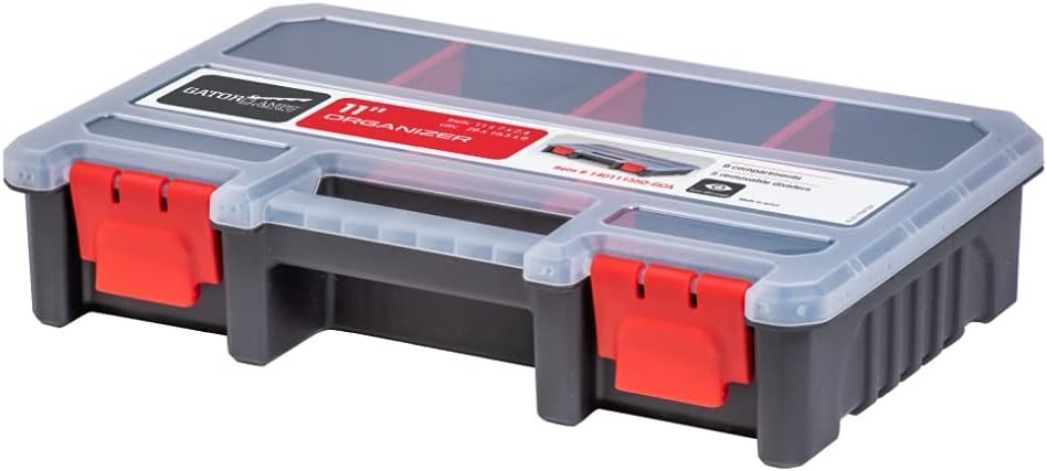 Deep Tray Organizer Box – Heavy-Duty Tool Storage Case W/ 15 Removable Cups –