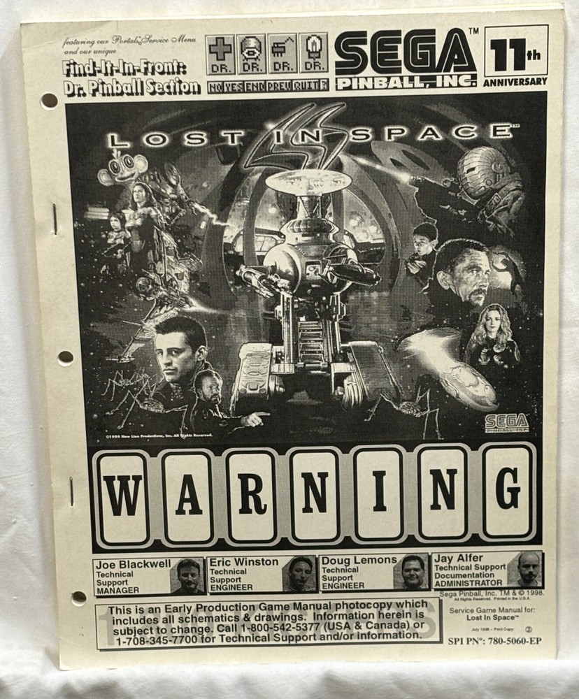 ORIGINAL-SEGA-LOST IN SPACE-OWNERS MANUAL
