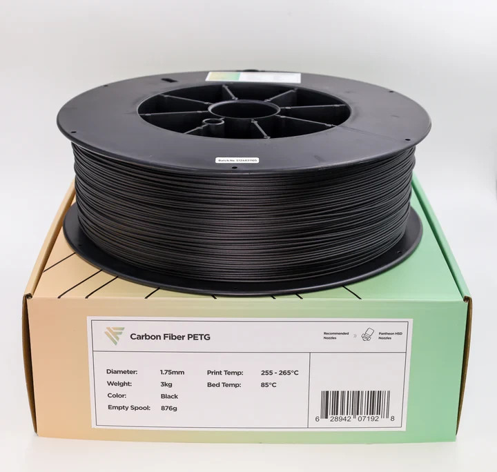 Carbon Fiber (PETG) 3kg 1.75mm Empty Spool Black