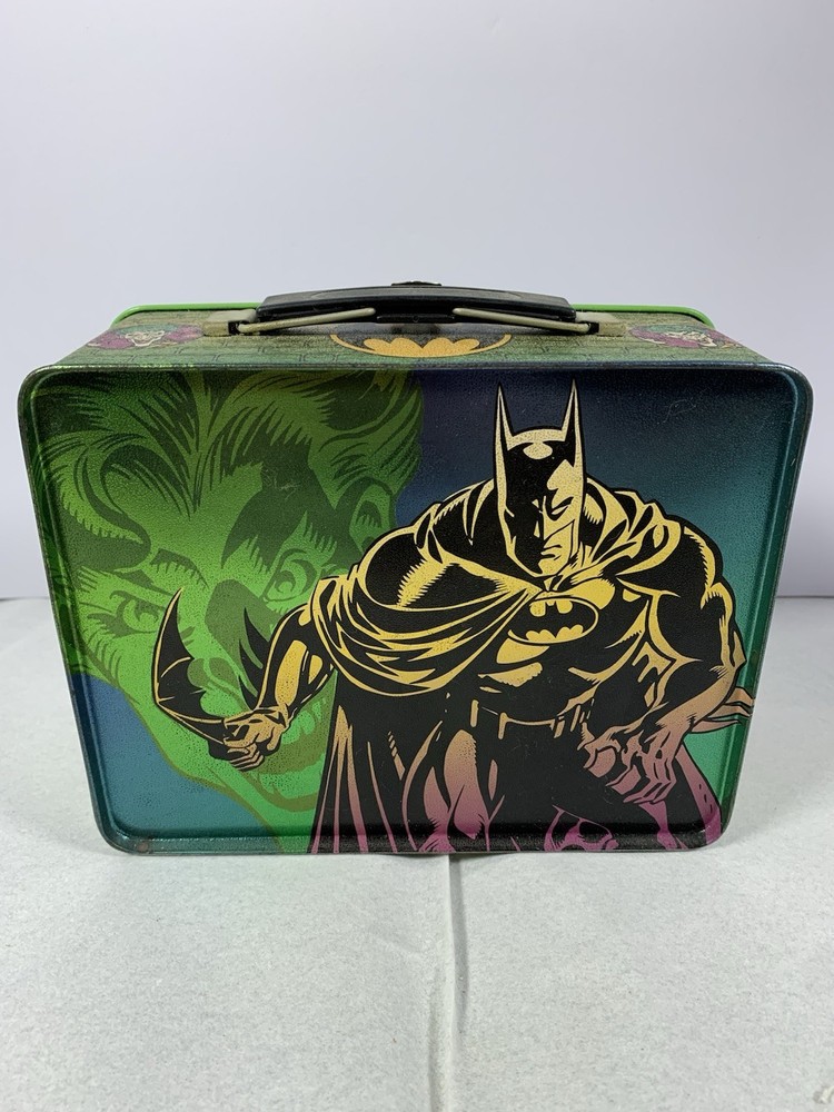 Batman and Joker Metal Lunch Box Graphics Inside 2000 RIX