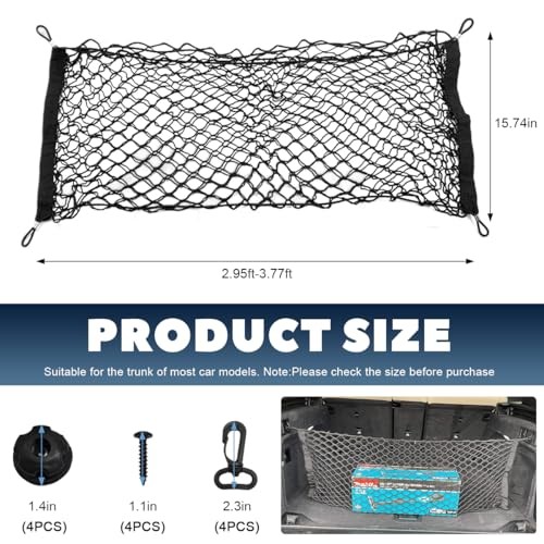 Stretchable Cargo Net, Adjustable Elastic Storage Mesh Nets, 35.4×15.7 Inch