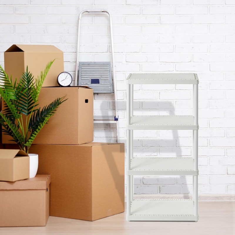 4 Shelf Fixed Height Solid Light Duty Storage Unit 12 x 24 x 48 for Home