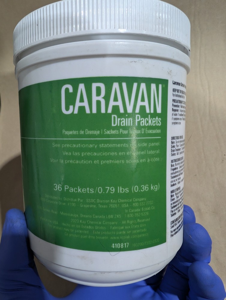 Caravan Drain Packets 36 Pack 2 Containers