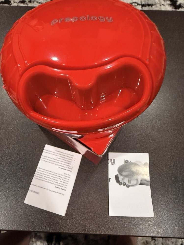 Prepology Manual Pull Function Food Chopper Red 3-Layered Blade