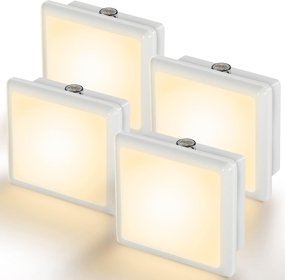 4-Pack Dusk-to-Dawn Wall Plug Night Lights with Auto Sensor