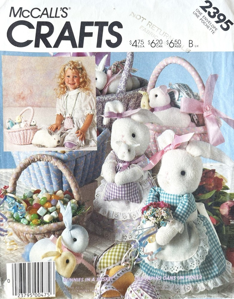 1980's McCall's Easter Package Pattern 2395 UNCUT