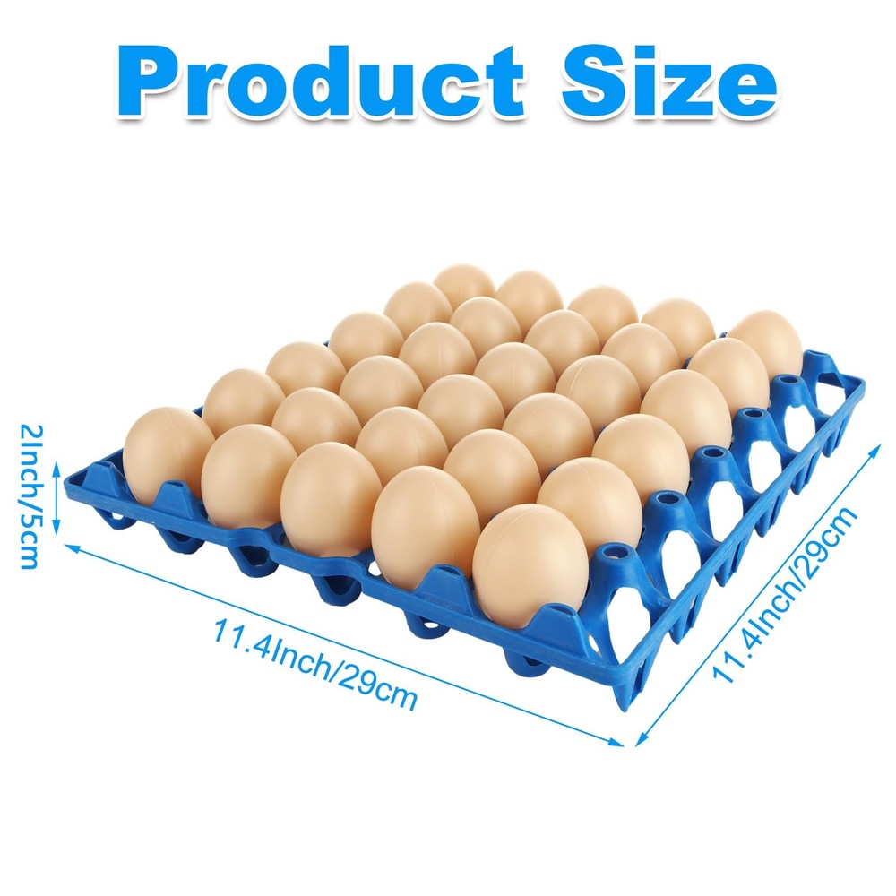 12PCS Plastic Egg Trays Egg Crates, Stackable Eggs Cartons Egg Flats, Each Ho...