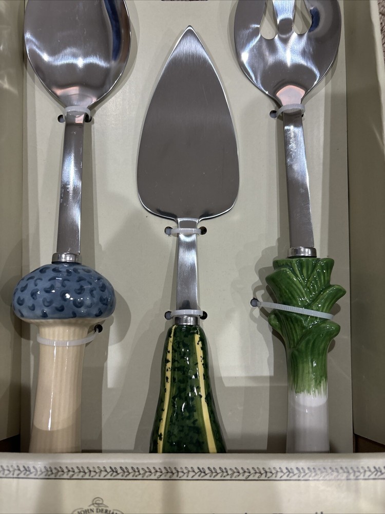 2024 John Derian Target 3pc Stoneware Stainless Flatware Set Serving Utensils