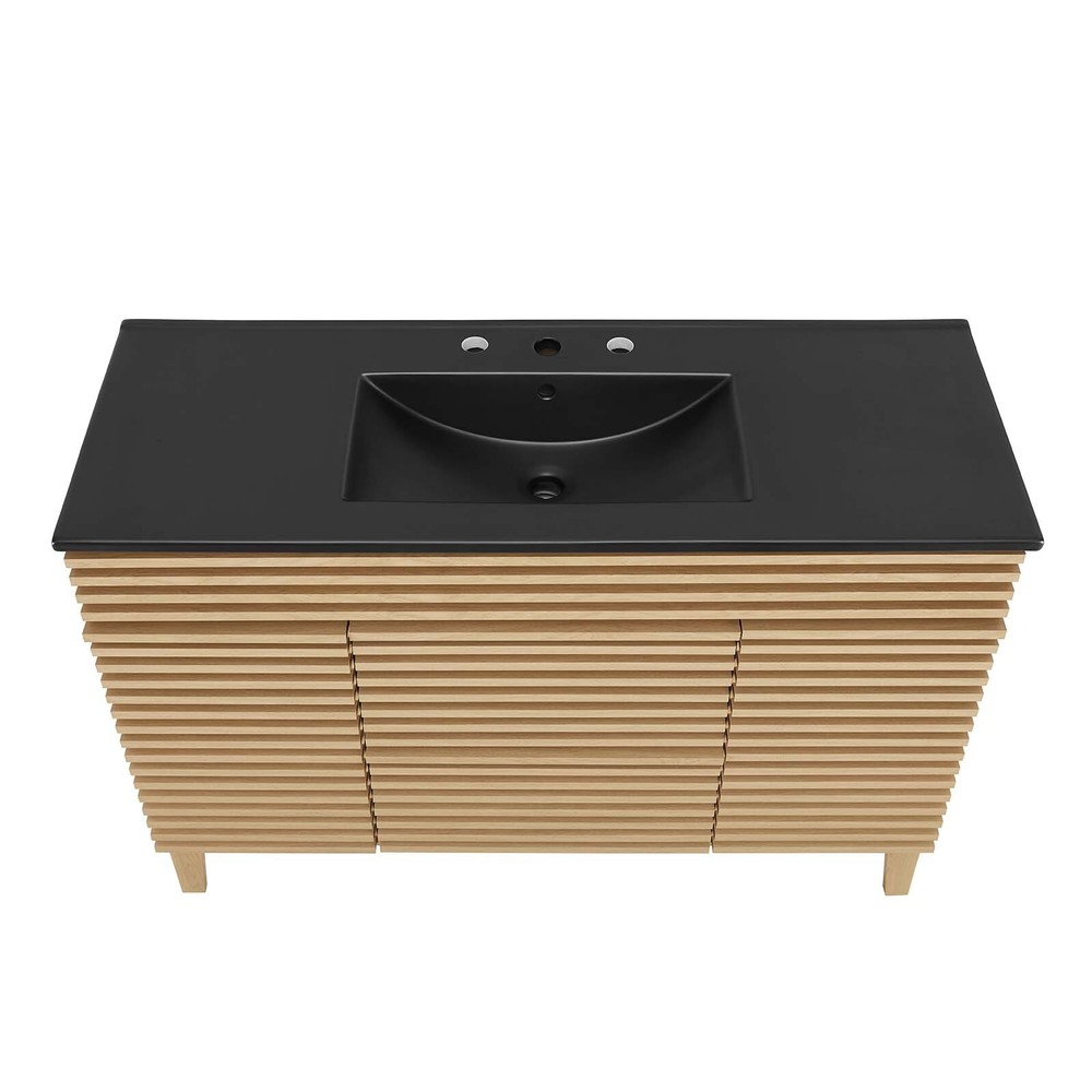 Modway Render 48" Single Bathroom Vanity in Oak Black