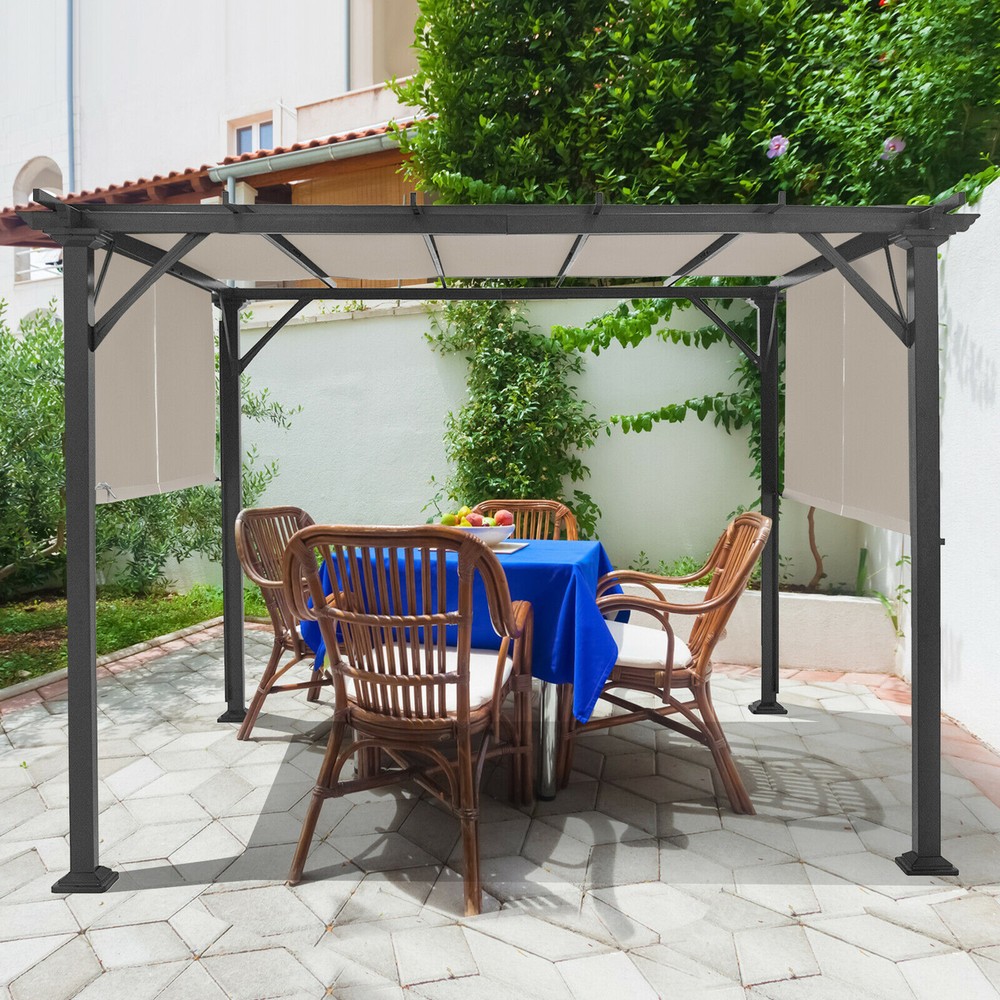 2PCS 16x4 Ft Universal Replacement Canopy for Pergola Structure Sun Awning Beige