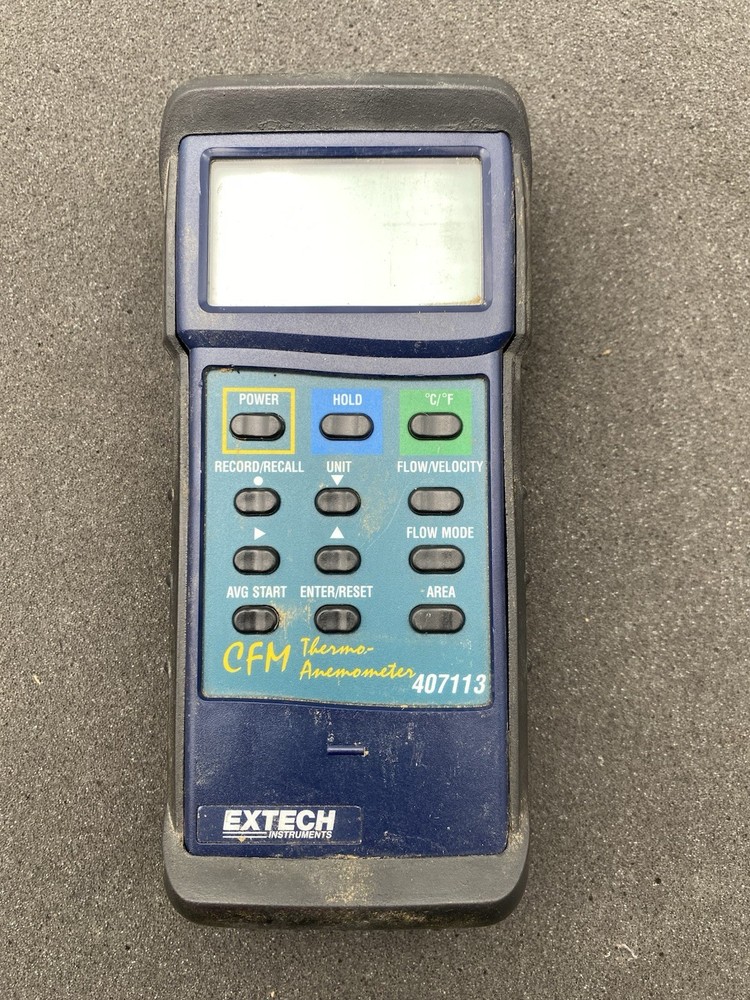 Extech CFM Thermo-Anemometer Model 407113 Meter Only