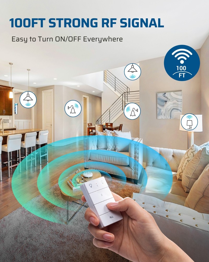 DEWENWILS Remote Control Light Socket, Wireless Light Switch 100FT Range