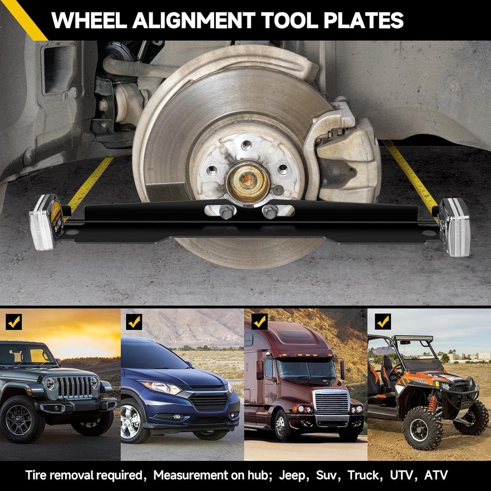 2 Pack Heavy Duty Wheel Alignment Tool Kit Black Toe Alignment Tool Plates ?