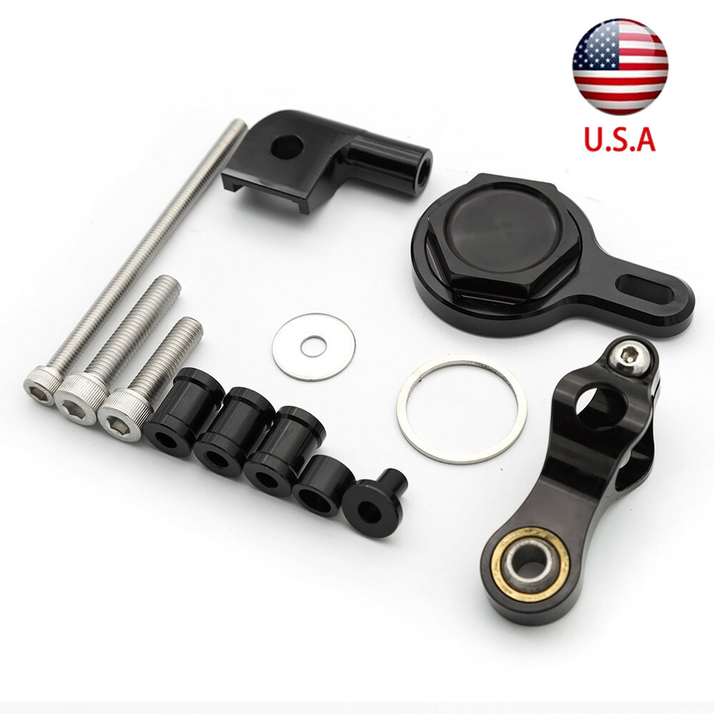 For YZF R1 1998-2001 2004 Steering Damper Stabilizer Bracket Mount Kit CNC Black