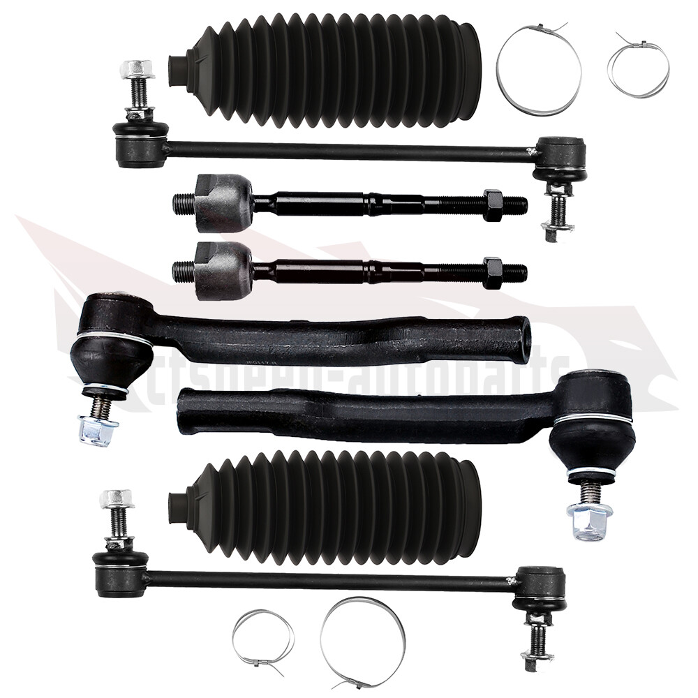 8PCS Front Sway Bars Inner Outer Tie Rod End Linkage For 2007-2012 Nissan Versa