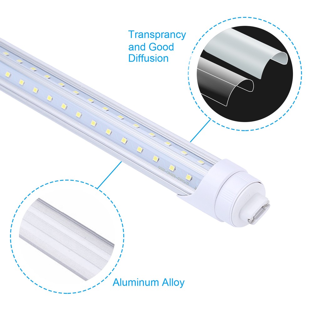 R17D HO 2 Pins T8 8ft LED Tube Light 65W Replace Fluorescent Light 6000K 4Pack