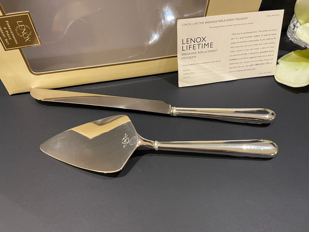 Lenox Forevermore 2-Piece Dessert Set / Wedding Cake Knife & Server Set