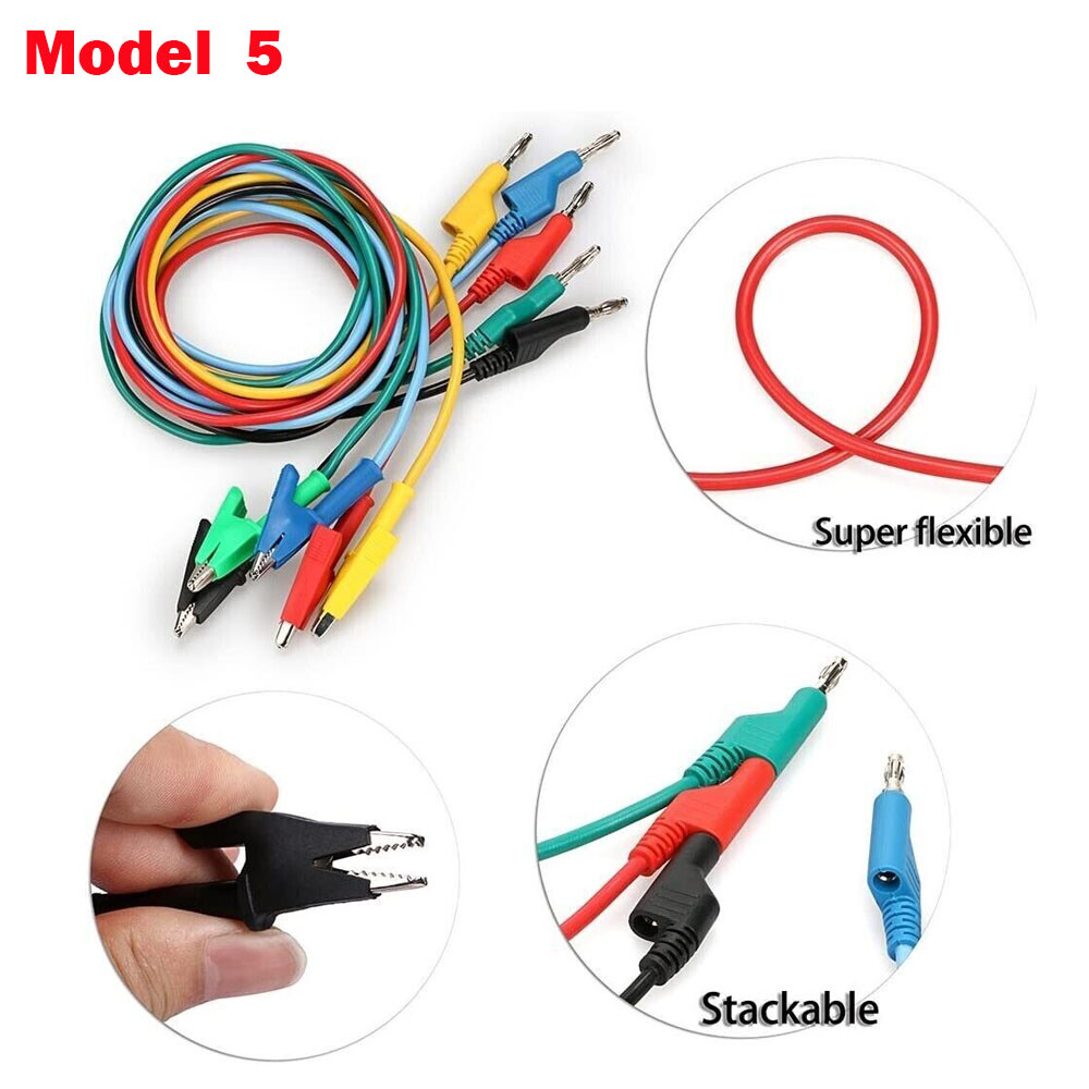 3.3FT 4mm Stackable Banana Plug Test Lead Kit & Alligator Clip & Back Probe HOT