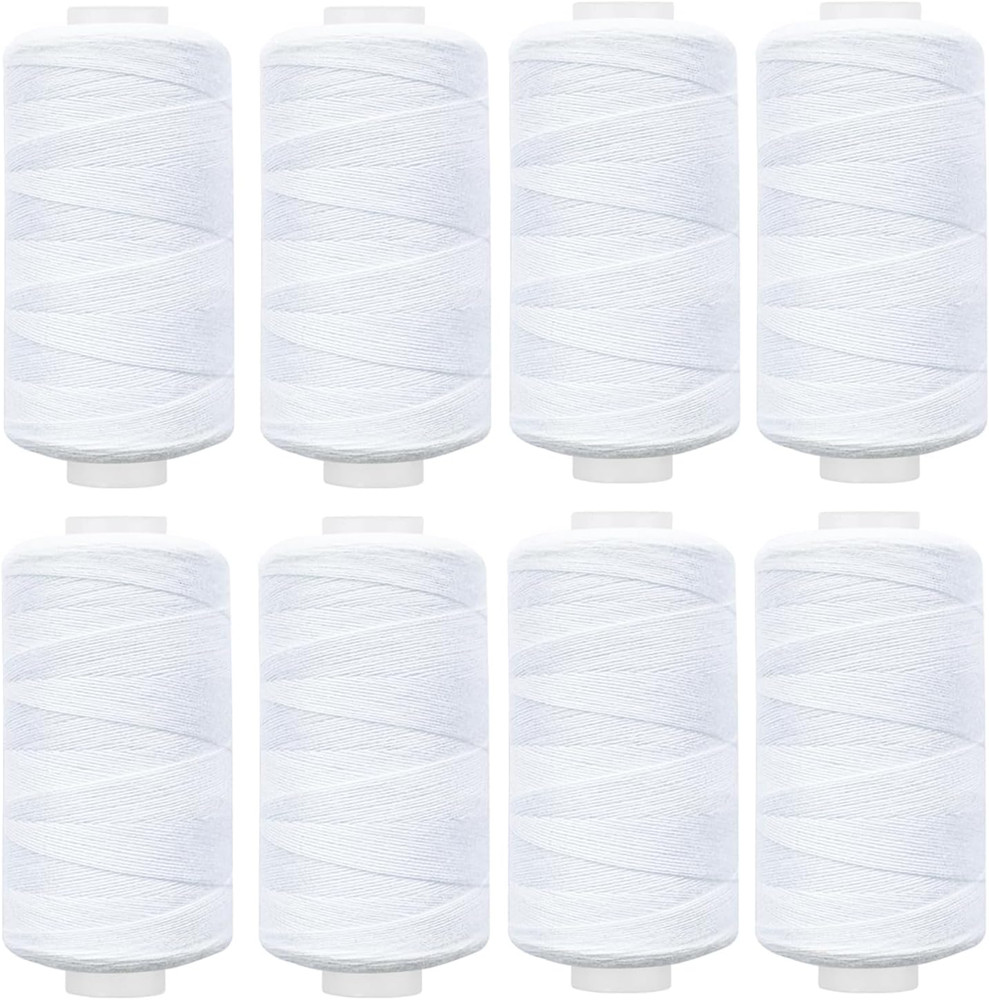 8 Spool Total 4000 Yards Sewing Thread (White)