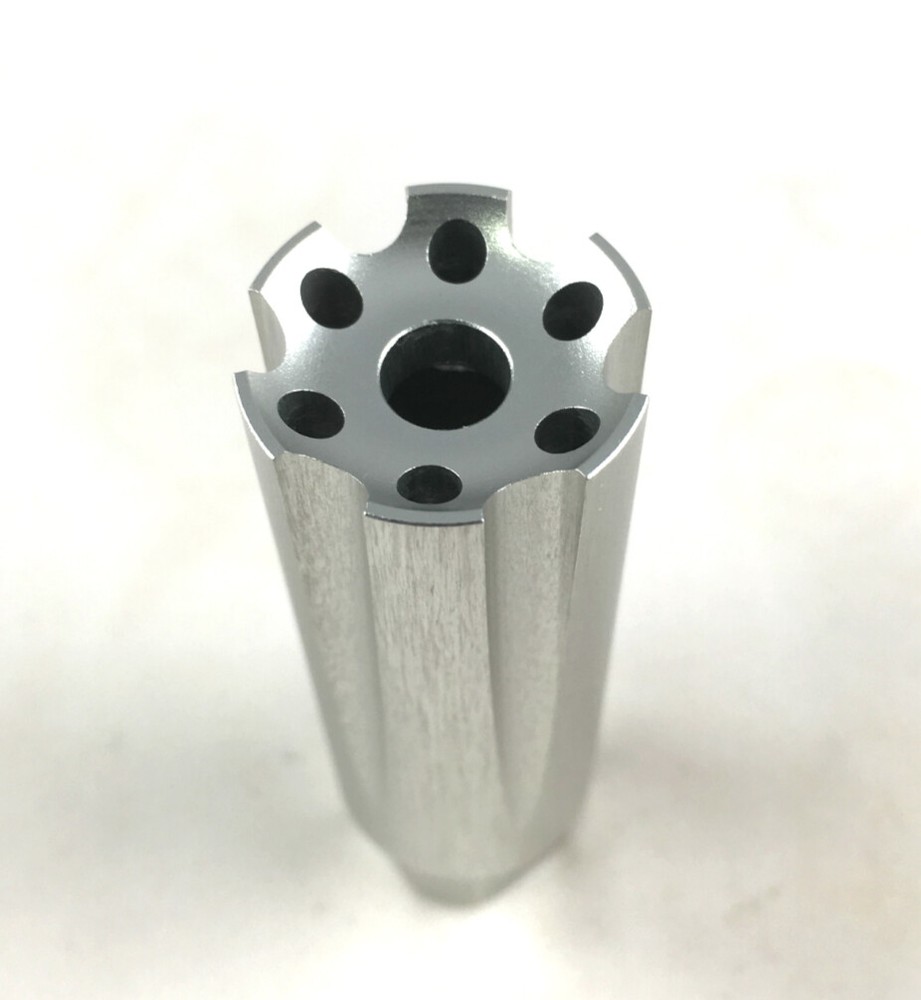 Silver 5/8''x24 Thread Low Concussion Muzzle Brake Aluminium For .308