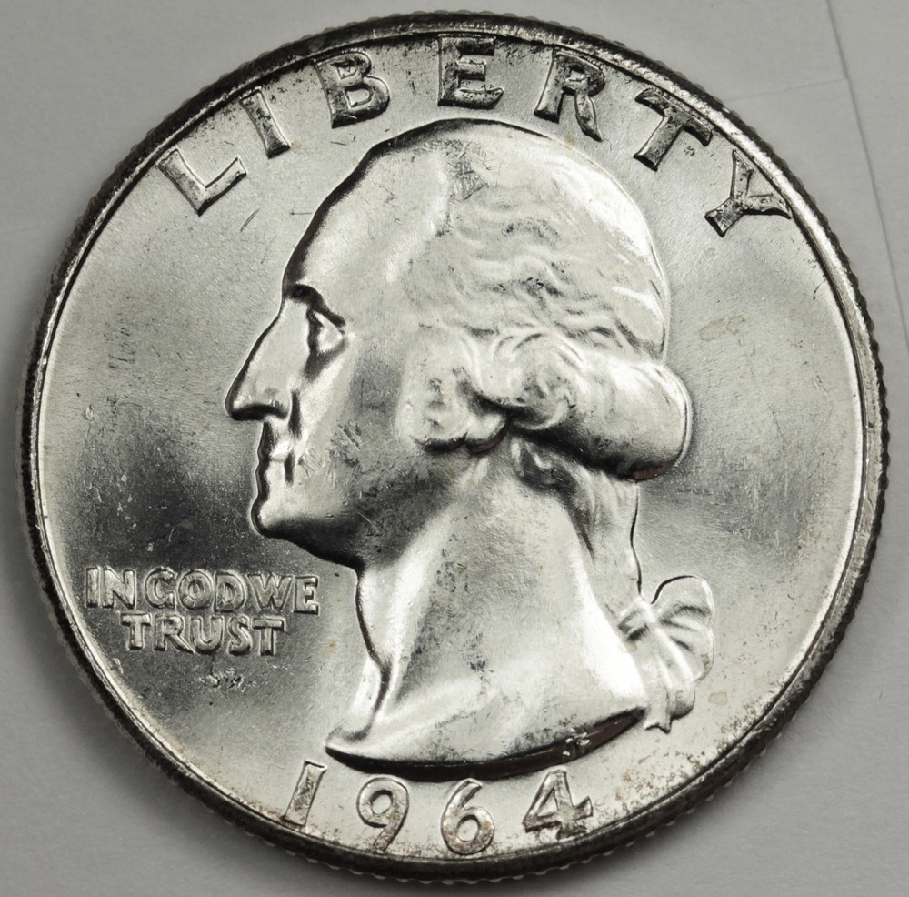 1964-p Washington Quarter.  Nice B.U.  86828   (Inventory E)