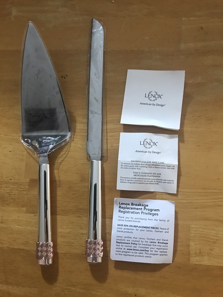 LENOX AEGEAN ROSE Cake Knife And Server NEW (open Box)