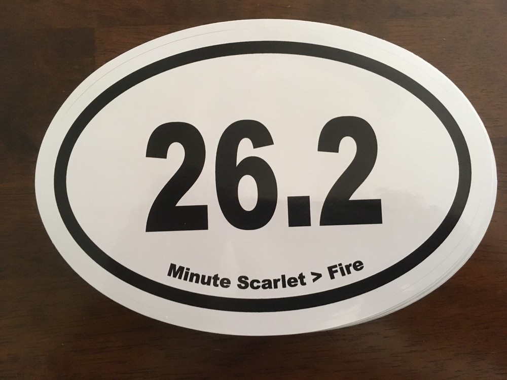 26.2 Minute Scarlet Fire Marathon Grateful Dead Sticker