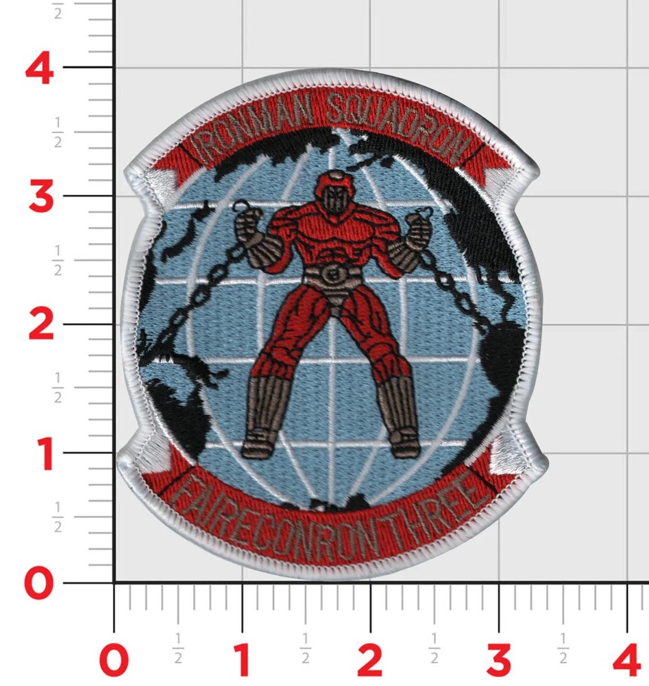 VQ-3 IRONMAN SQUADRON EMBROIDERED HOOK & LOOP PATCH