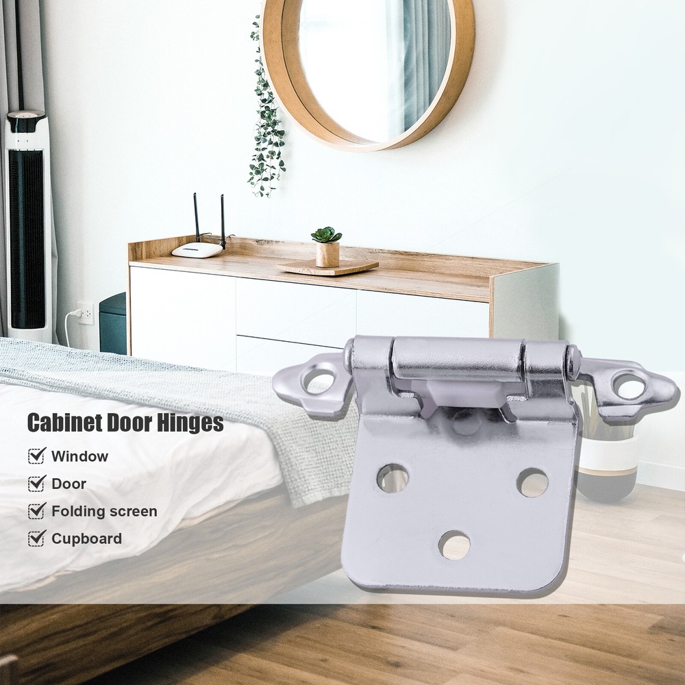 20 x Overlay Kitchen Cabinet Hinges Self Closing Face Mount Cupboard Door Hinge