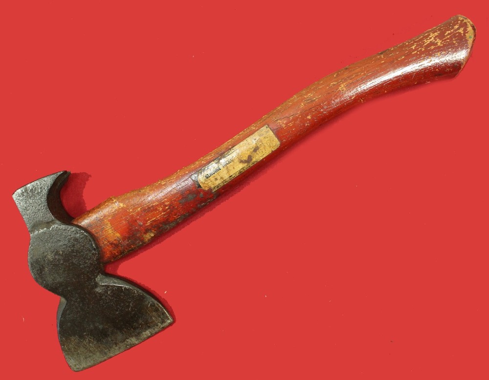 Antique Plumb Claw Hatchet Original Red Handle & Label