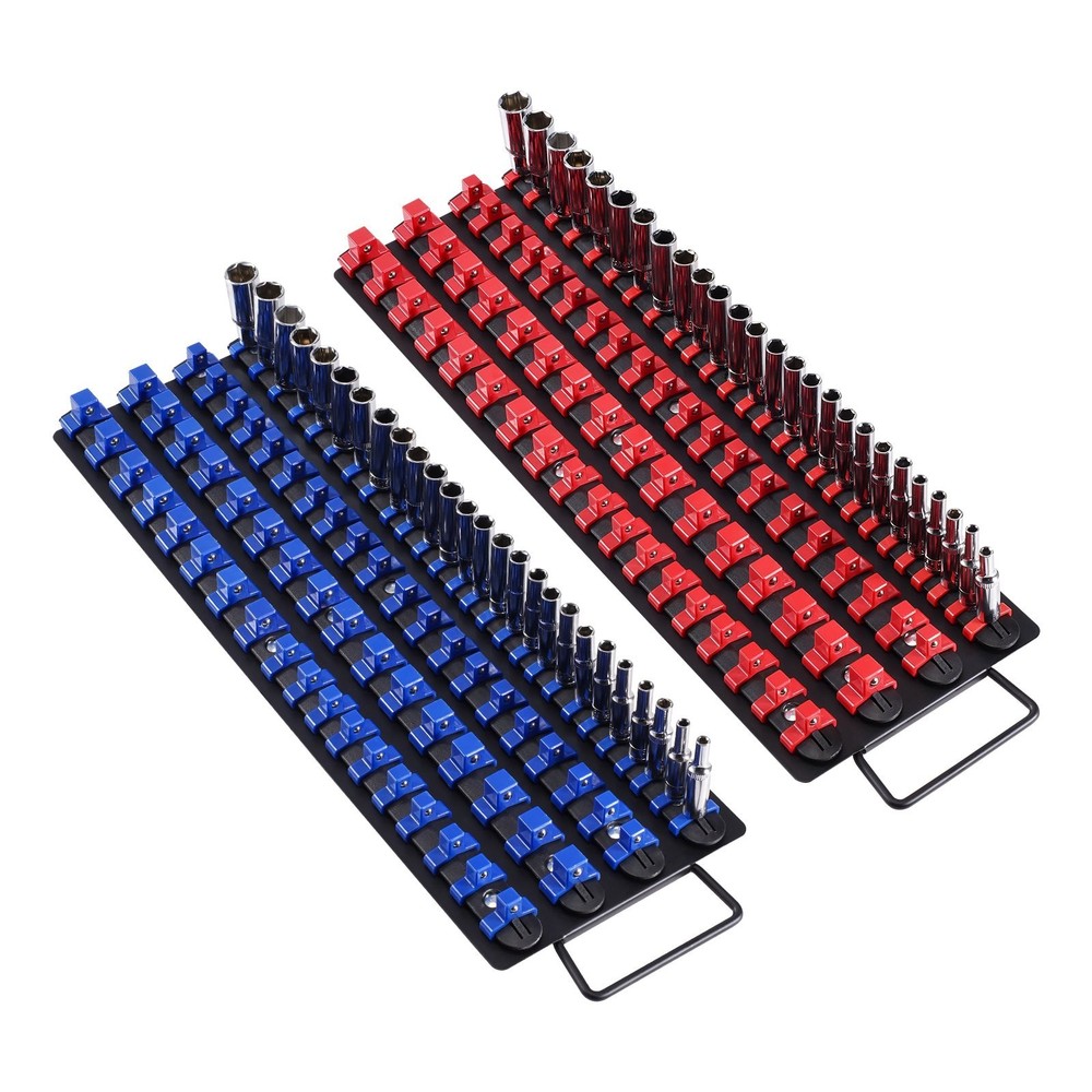 Newly Upgraded Portable Socket Organizer Set 2PCS 160 Clips Steel Socket