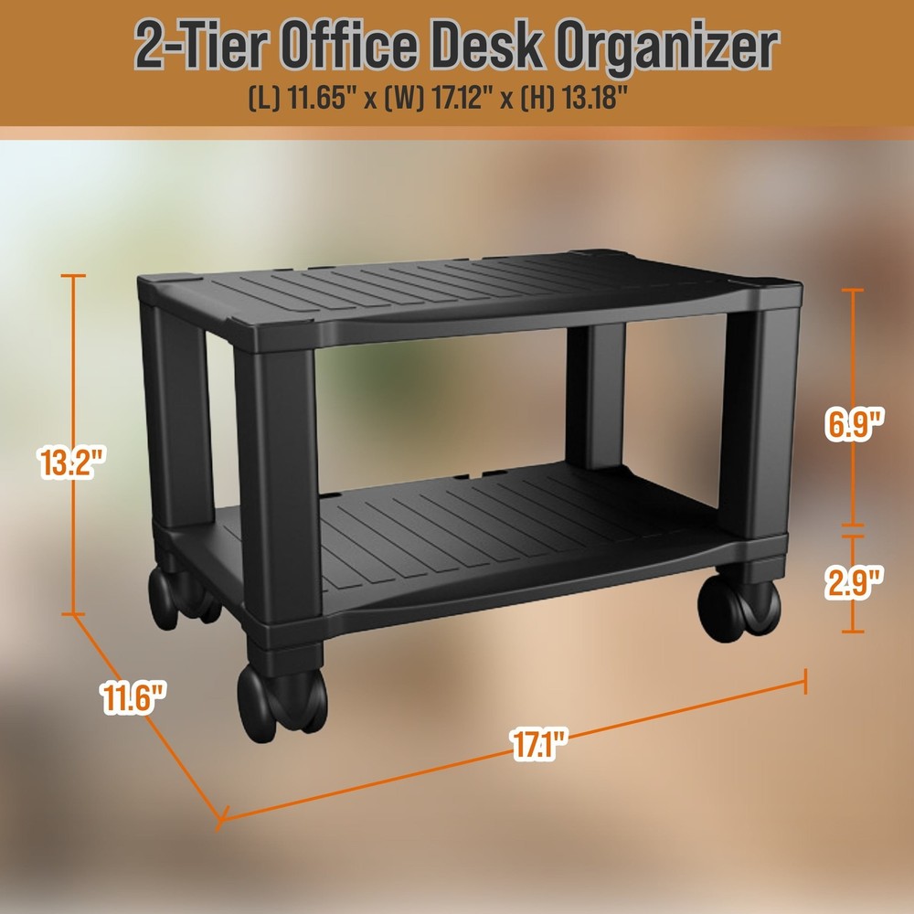 Home-Complete Office Desk Organizer Rolling Cart