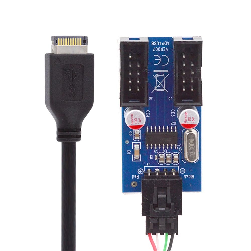 USB 3.1 TypeE Front Panel Header To 4 Pin IDC Housing TypeA HUB Adapter