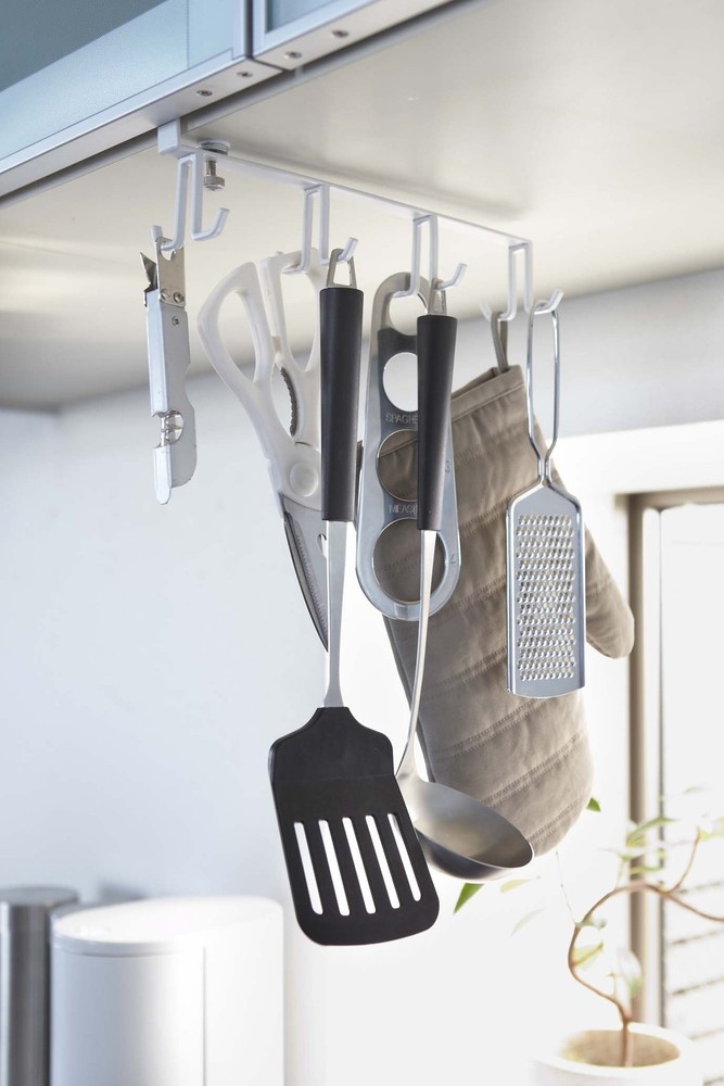 Under cupboard kitchen tool hook plate white 2441