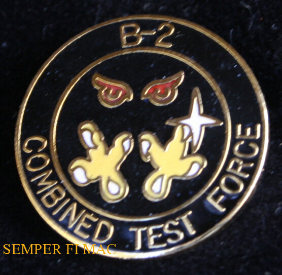 B-2 COMBINED TEST FORCE CTF STEALTH BOMBER LAPEL HAT PIN UP US AIR FORCE EDWARDS
