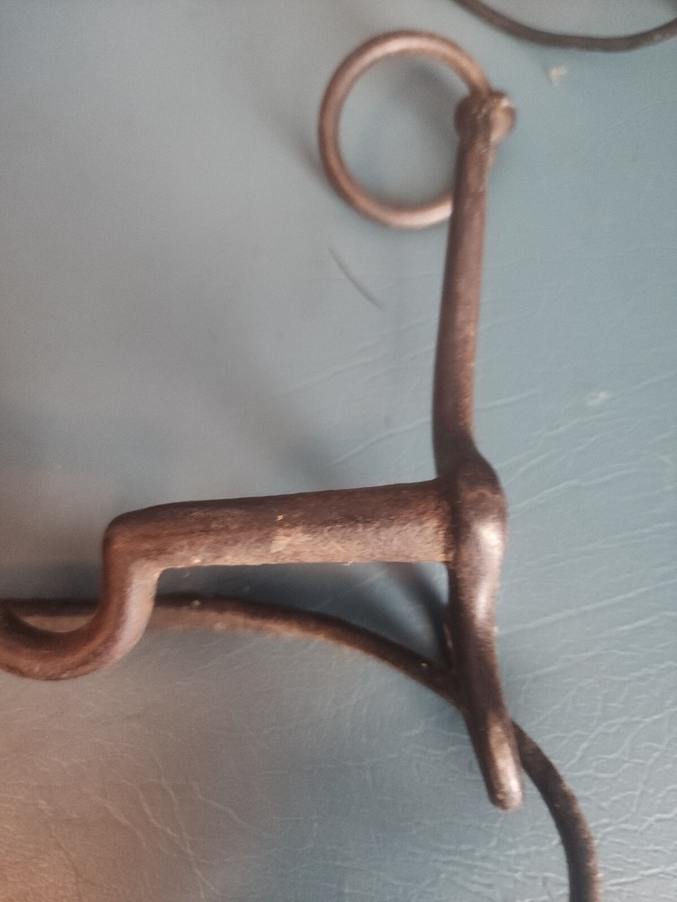 Vintage Iron leather strap Horse Bridle Bit