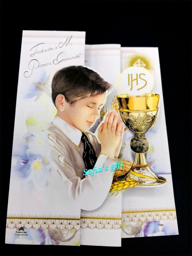 15 FIRST COMMUNION INVITATIONS SPANISH PRIMERA COMUNION  INVITACIONES Boy