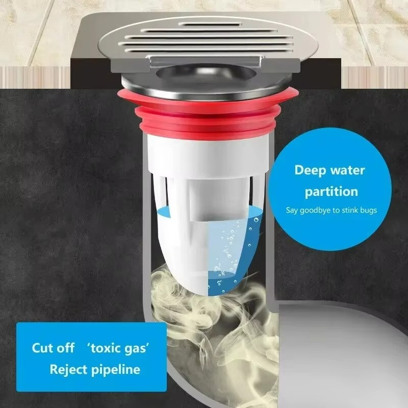 1PC Floor Drain Anti-Odor Core Deodorization Sewer Toilet Pest Control Device