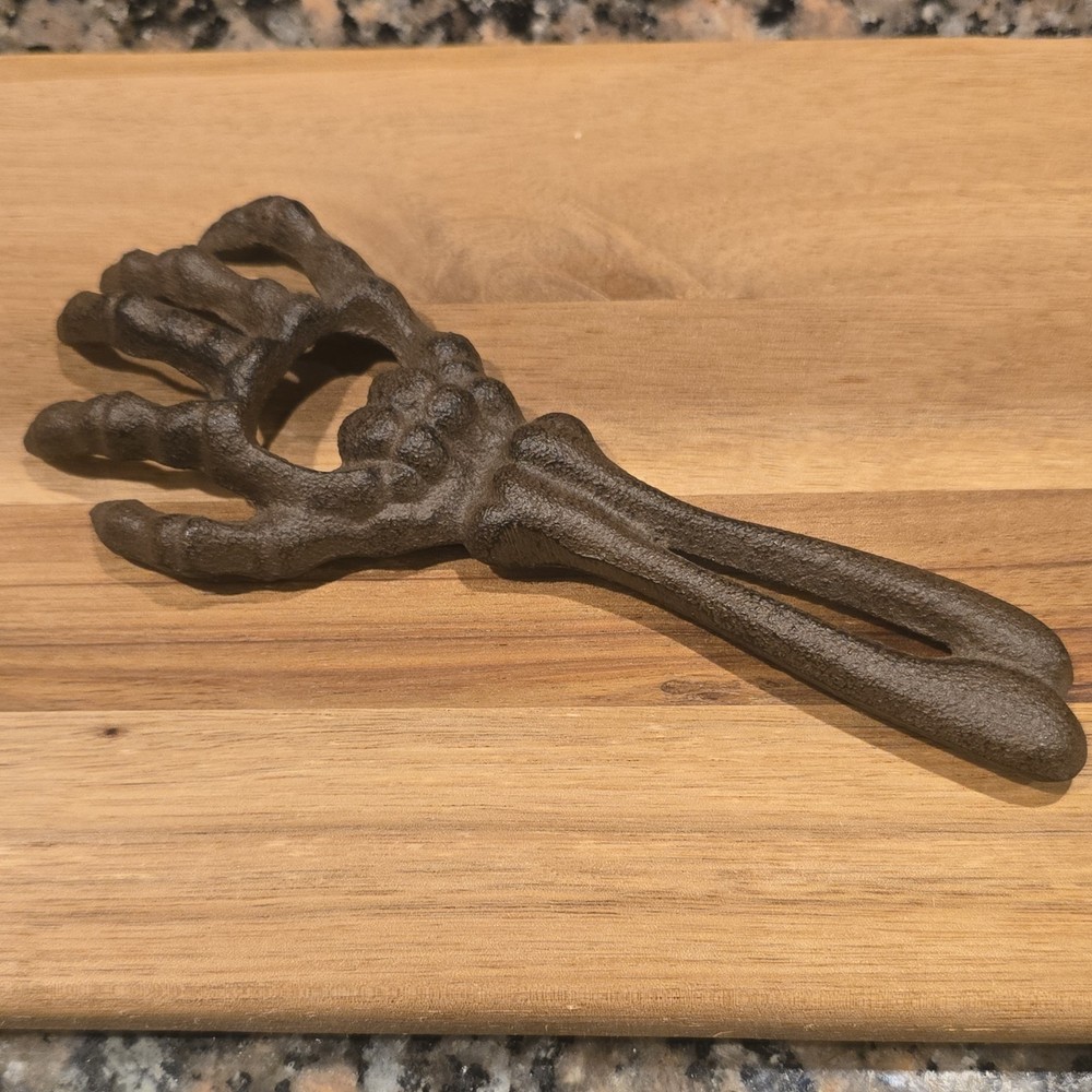 Cast Iron Skeleton Hand Beer Bottle Opener  Bar Tool
