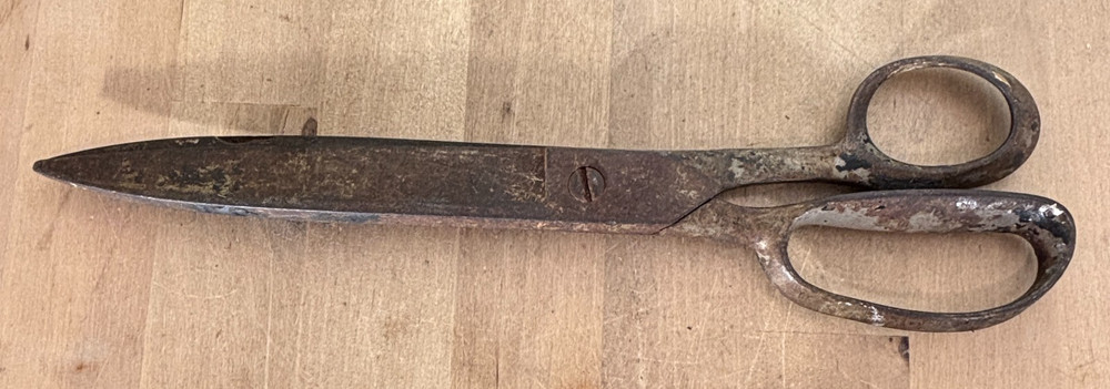 Large Industrial Cutting Shears, Iron, Unmarked, 12"