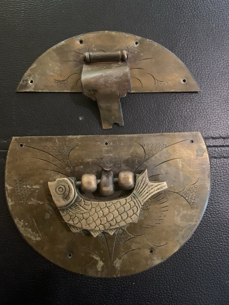 Nice Large Antique Brass Hardware *Fish 🐟Design*