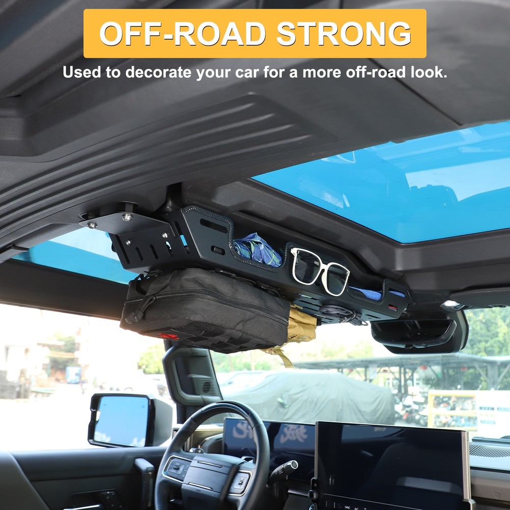 Fits 2024+ Hummer EV Overhead MOLLE Panel Organizer Storage Bracket Shelf Basket