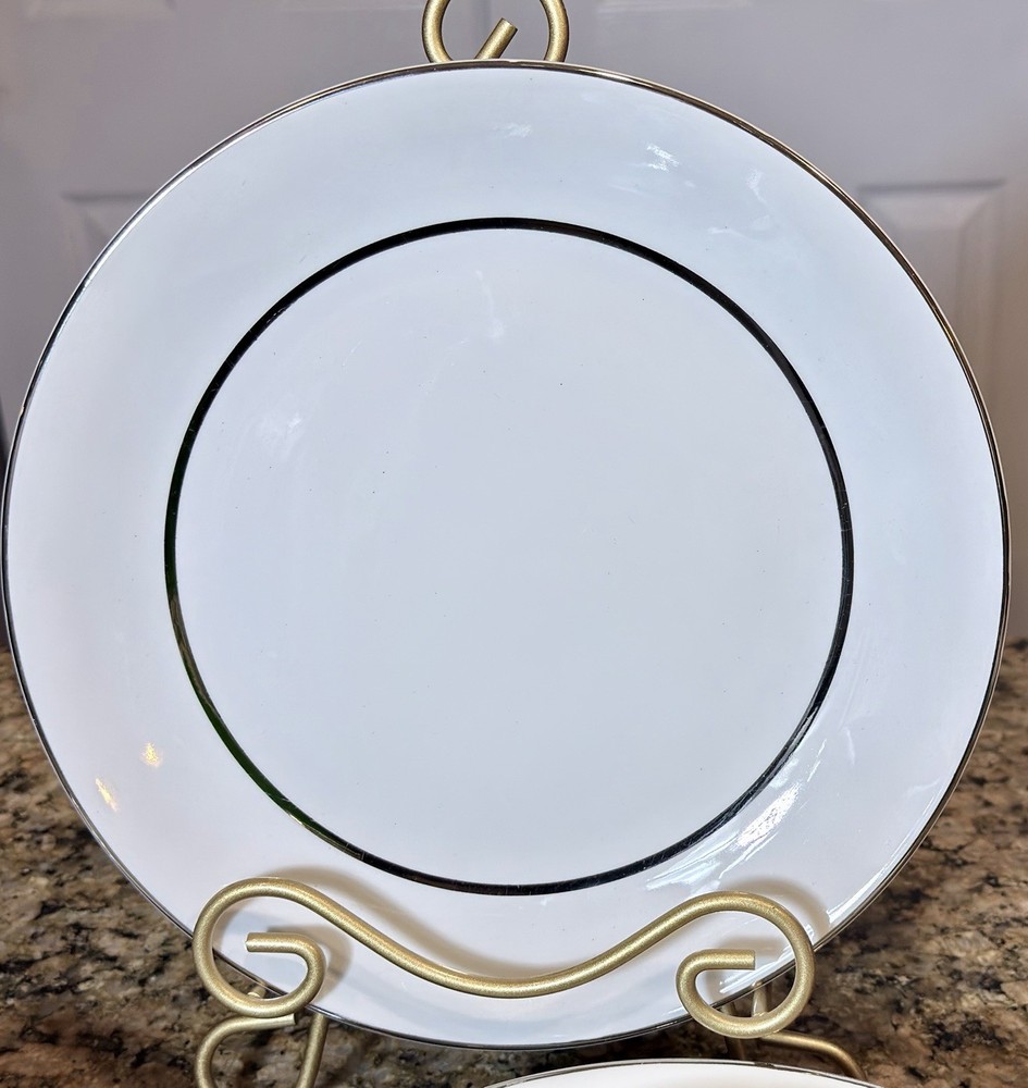 1970’s Salem Silver Elegance Ironstone England 16pc Dinnerware Set Service 4 EC