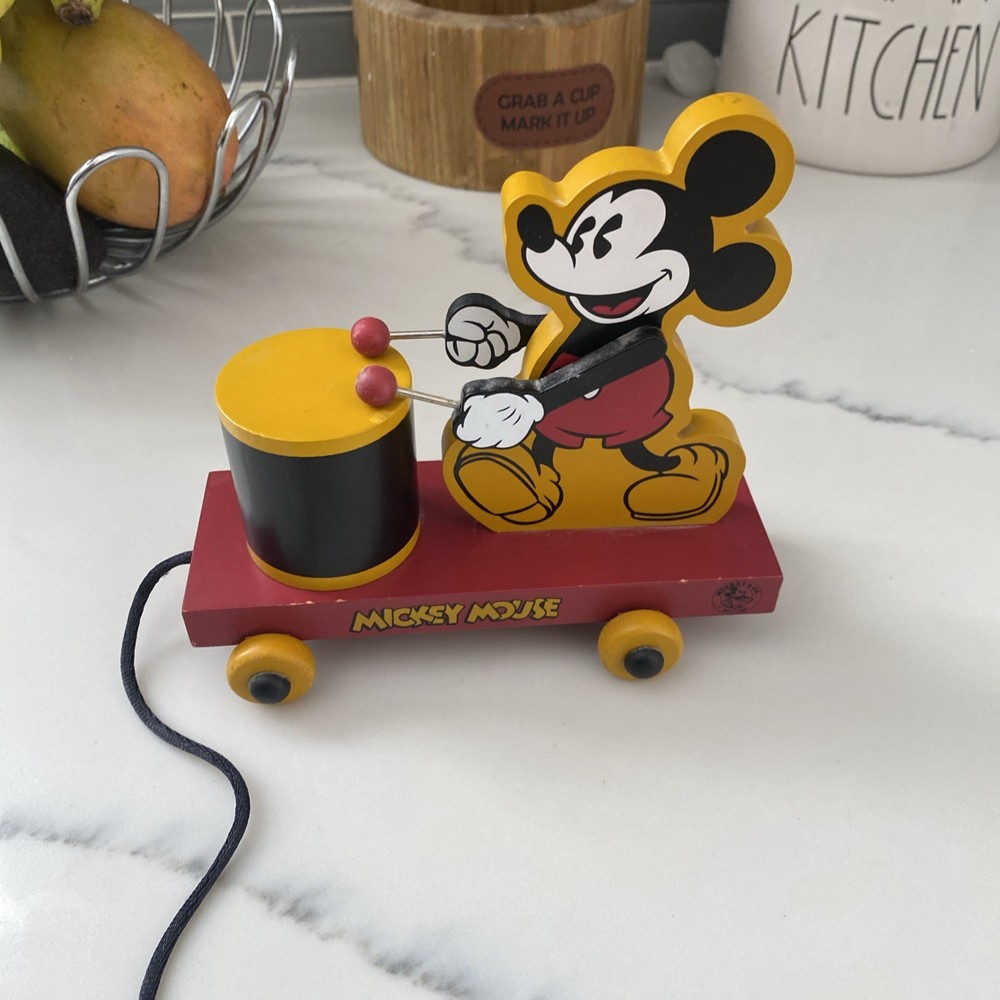 Vintage Wooden Mickey Pull Toy