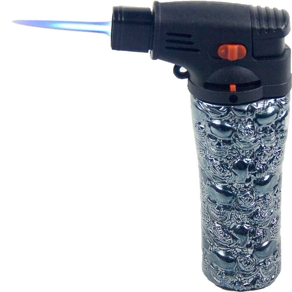 5 Pack 4.3" Refillable Glitter Torch Lighter Jet Flame for BBQ, Kitchen, Crafts