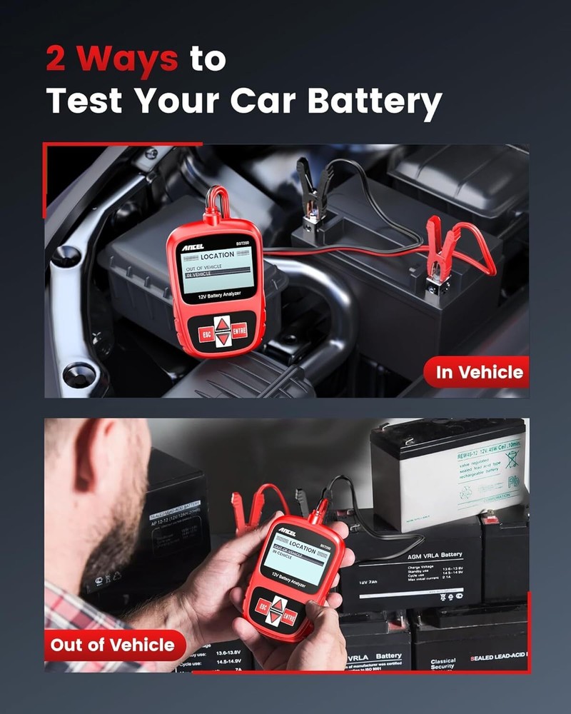 ANCEL BST200 12V Car Battery Load Tester Charging System Analyzer 100-1100CCA
