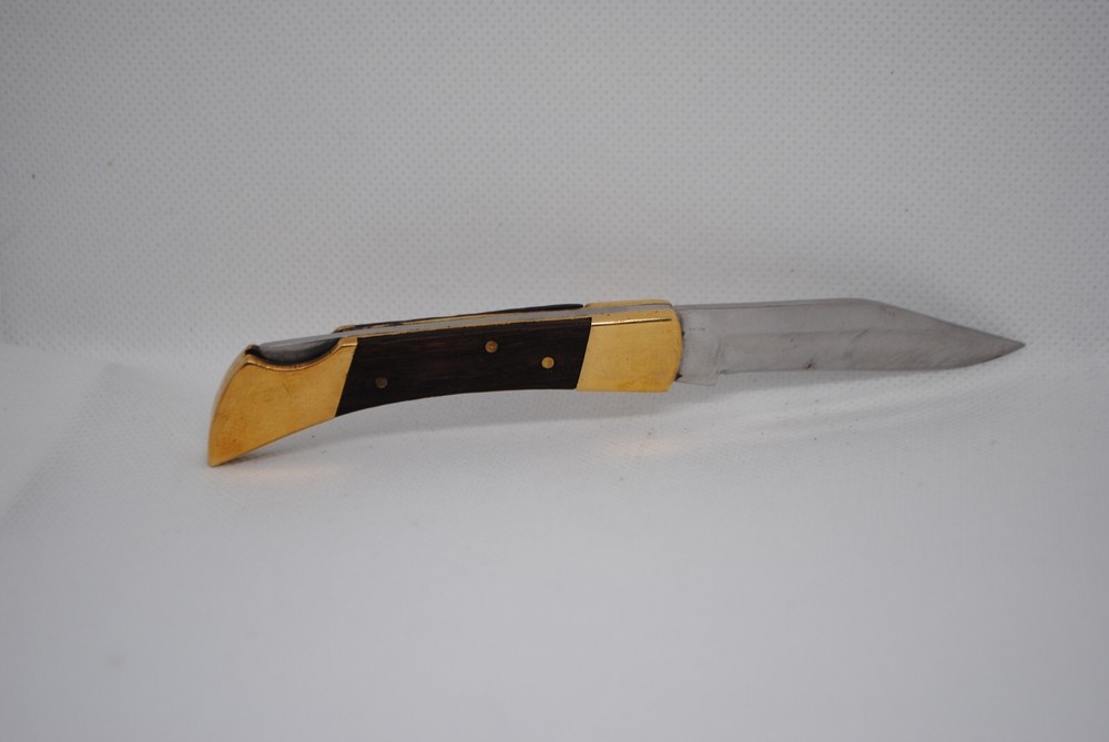 Vintage Lockback Folding Pocket Knife Wooden Handle
